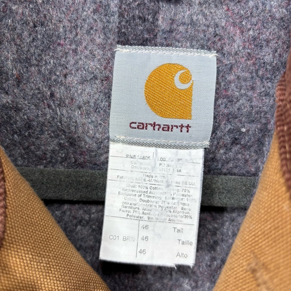 Carhartt Jacket Mens 46 Tall Chore Coat Blanket Lined Button Up Corduroy Work - Picture 4 of 9